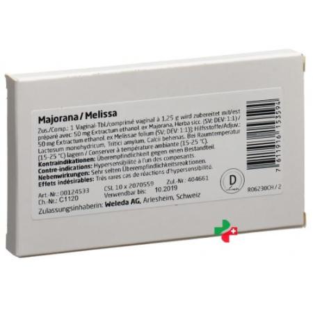 Weleda Majorana/Melissa Vag Tabl 10 pcs - PrimeCare Global